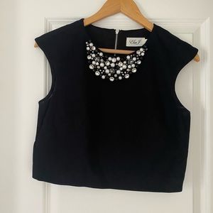 Black Party Crop Top